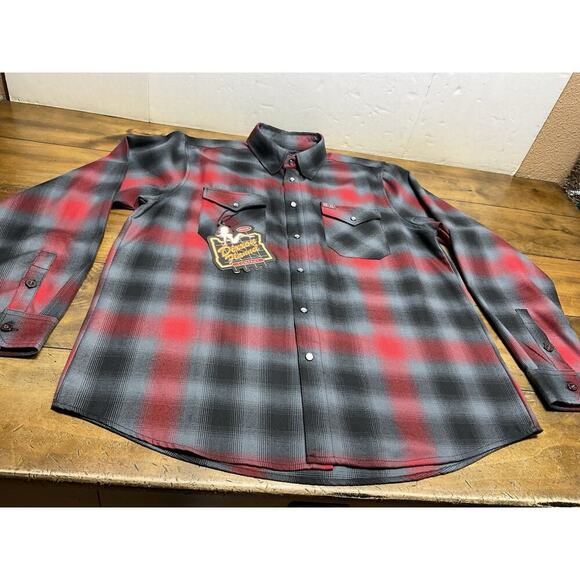 Dixxon Flannel “The Blazer” Mens Size Large Flannel Shirt Red Gray Large NWT - Picture 4 of 14